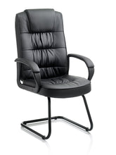 Moore Cantilever Visitor Chair Black Leather With Arms KC0151 DD